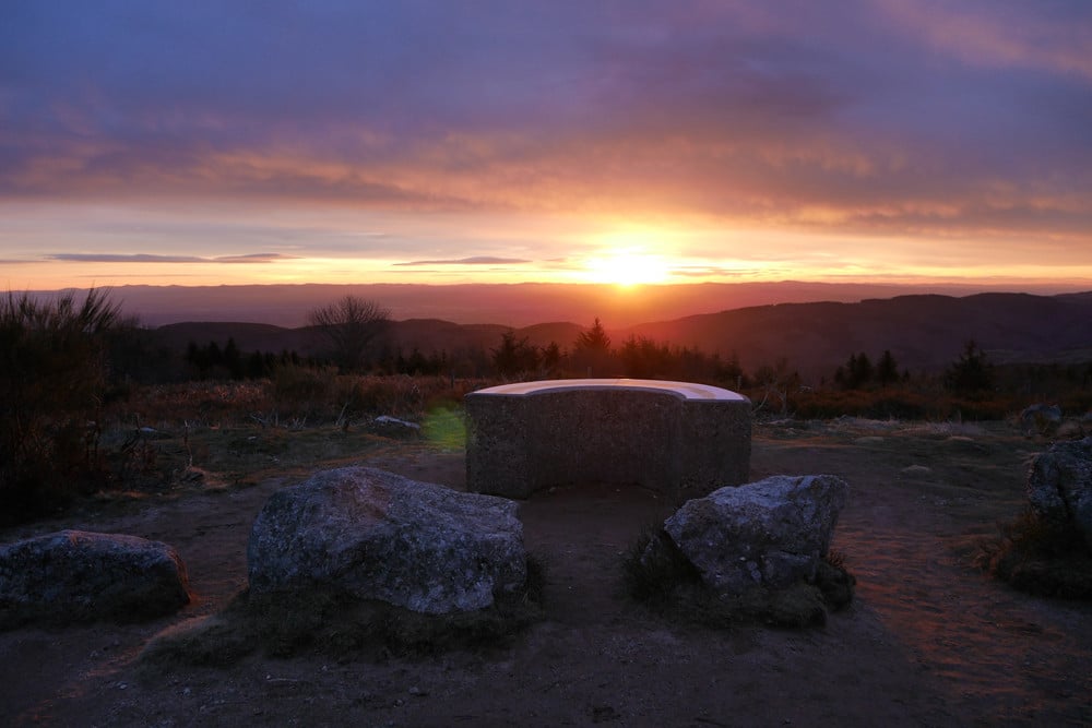 Lever de soleil avec vue sur le Mont Blanc