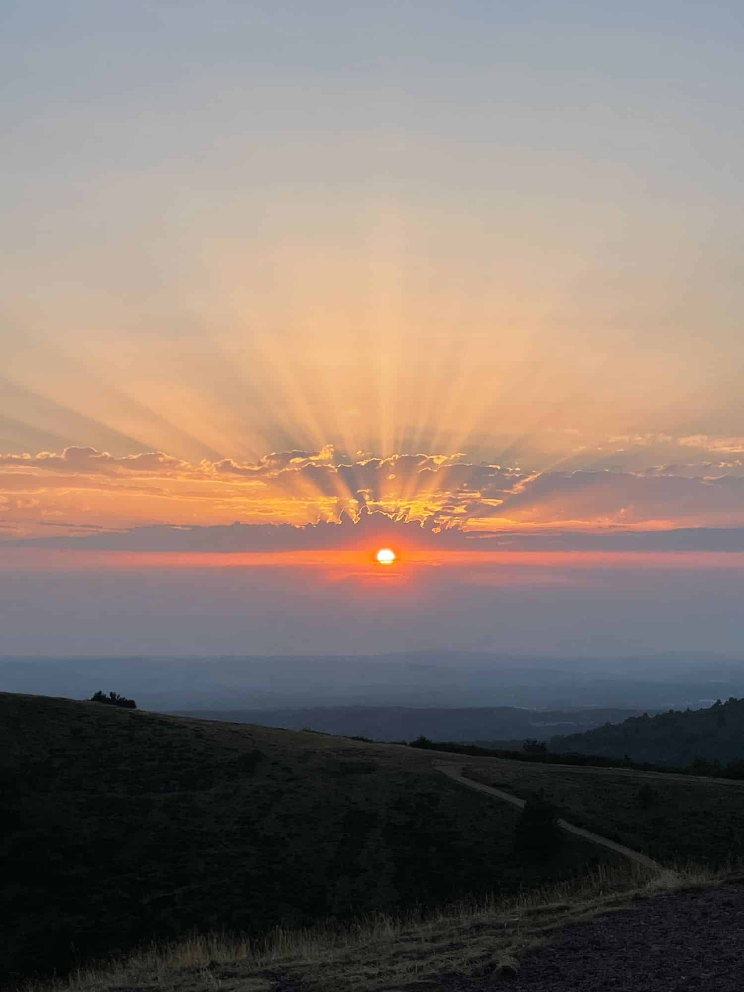 Coucher du soleil au sommet du Pariou