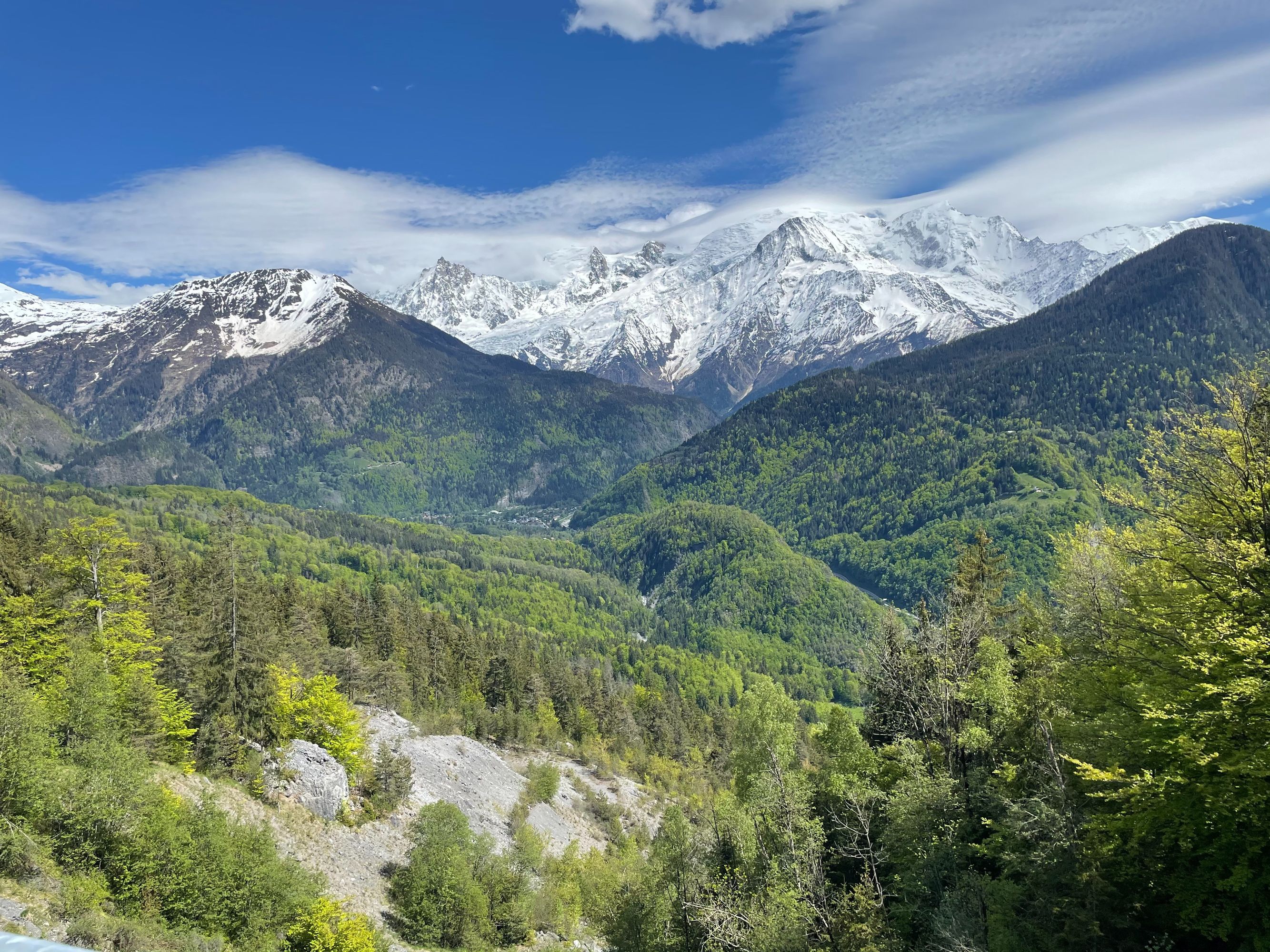 Photo du Mont Blanc depuis la passerelle du NANT BORDON