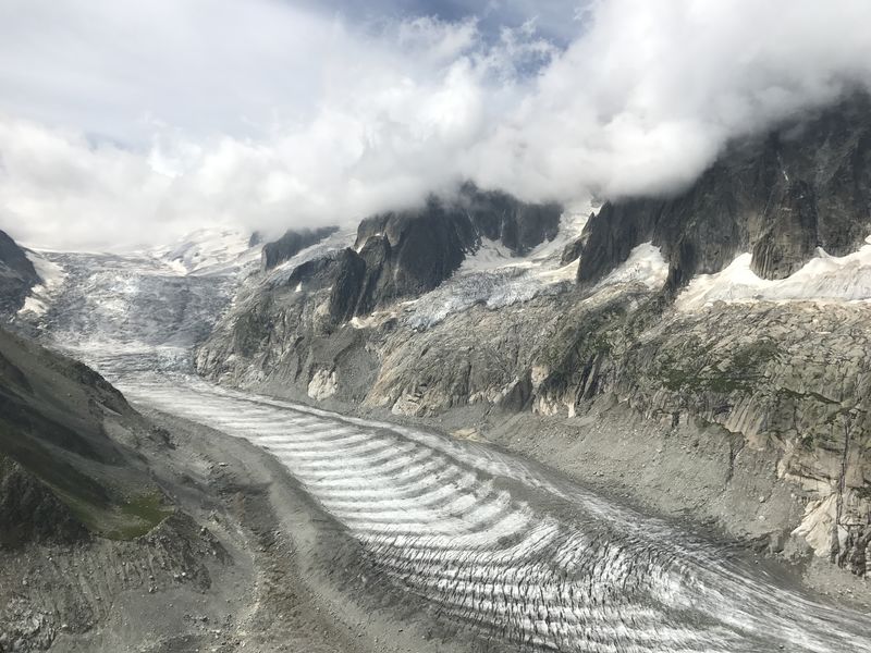 vue aérienne de la mer de glace