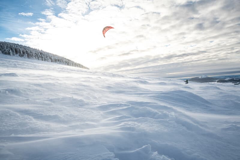 Snowkite aux Estables - Mont Mézenc en Haute-Loire