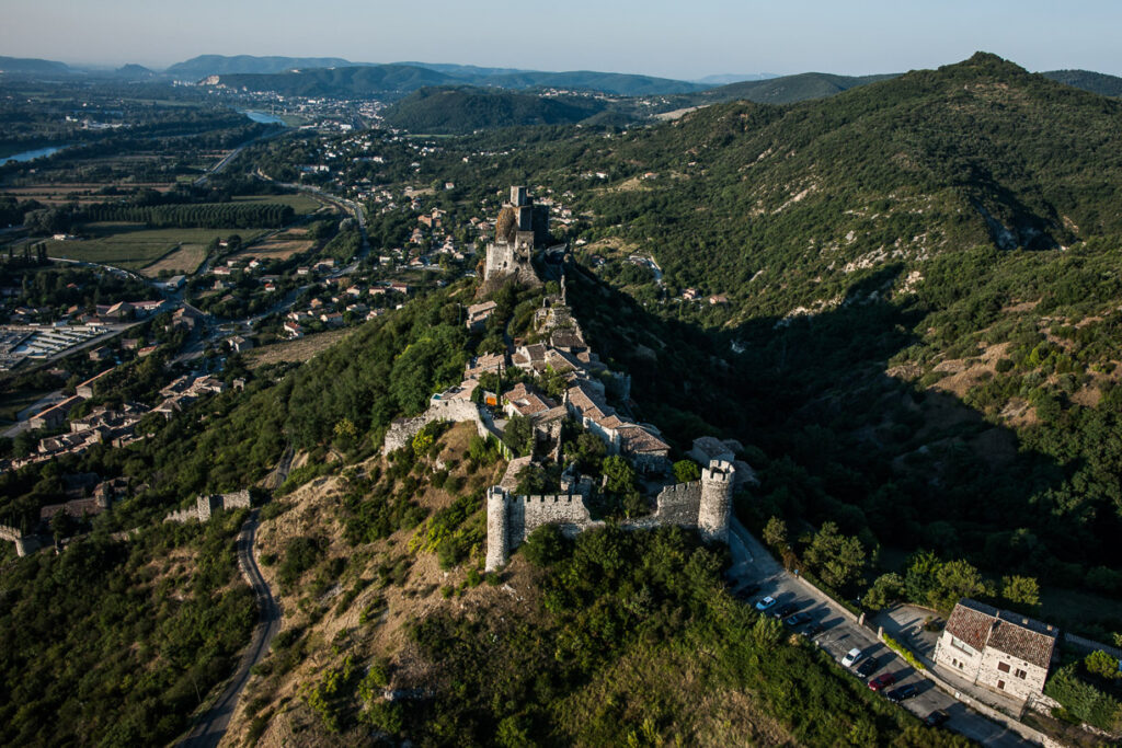 Château de Rochemaure vue du ciel